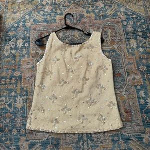 Vintage Cream Sequin Top